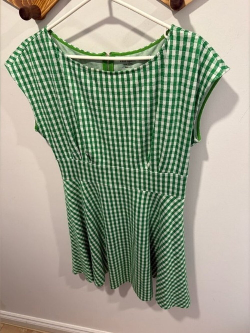 KATE SPADE Jazzy Gingham Ponte Fiorella Dress Size Large